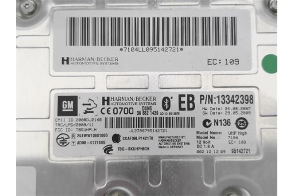 Recambio de centralita para opel astra j 1.7 cdti referencia OEM IAM 13342398  