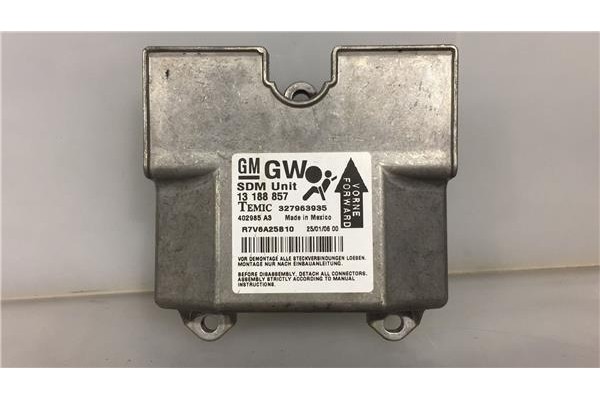 Recambio de centralita airbag para opel astra h berlina 1.7 cdti referencia OEM IAM 13188857 327963935 Recambio de centralita airbag para opel astra h berlina 1.7 cdti referencia OEM IAM 13188857 327963935