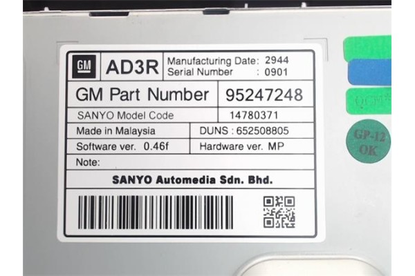 Recambio de pantalla navegador para opel astra j berlina 5p 1.6 excellence referencia OEM IAM 95247248  