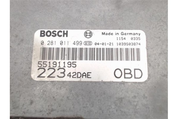 Recambio de centralita para fiat i doblo (119) 1.9 jtd referencia OEM IAM 55191195 0281011499 