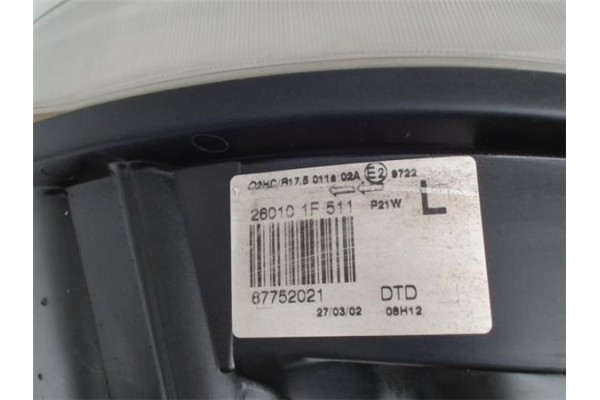 Recambio de faro delantero dcho para nissan micra (k11) 1.0 i 16v referencia OEM IAM 260101F511  