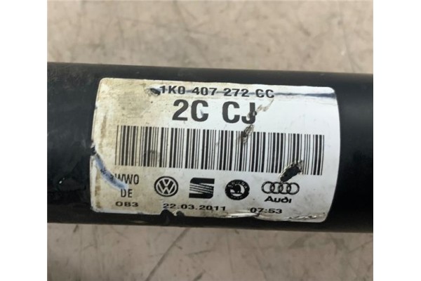 Recambio de palier delantero derecho para volkswagen golf vi (5k1) 1.6 advance referencia OEM IAM 1K0407272DM 1K0407452X 1K04074