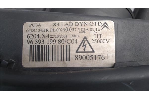 Recambio de faro delantero izquierdo para citroen c5 berlina referencia OEM IAM 9639319980 89005176 