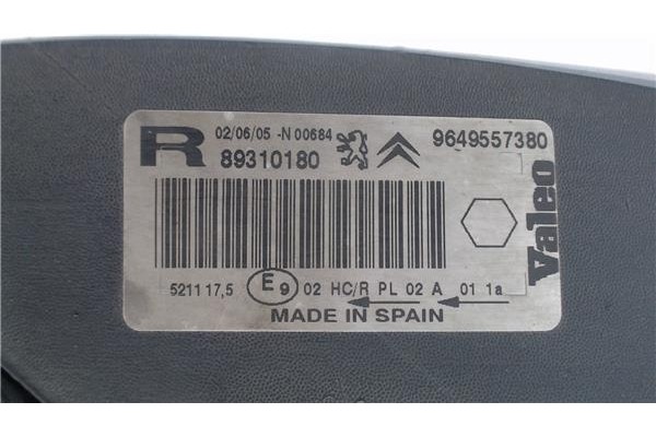 Recambio de faro delantero dcho para citroen xsara picasso referencia OEM IAM 89310180 9649557380 