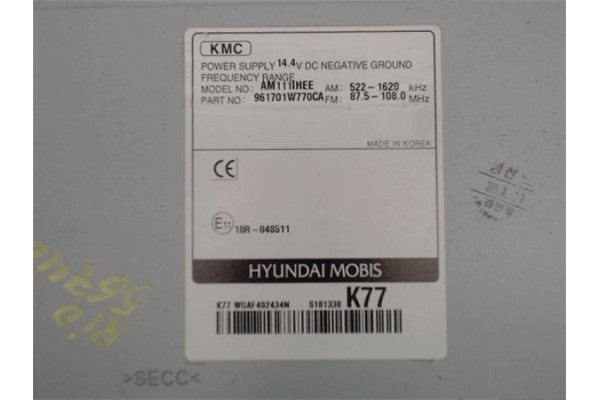 Recambio de radio / cd para kia rio (ub) 1.2 basic referencia OEM IAM 961701W770CA  