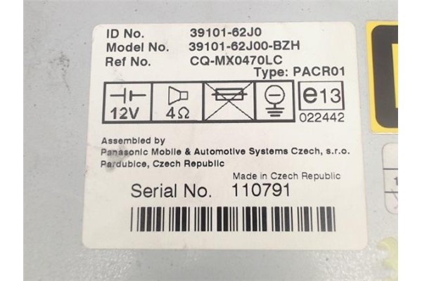 Recambio de radio / cd para suzuki swift iii (sg) 1.3 referencia OEM IAM 3910162J0  