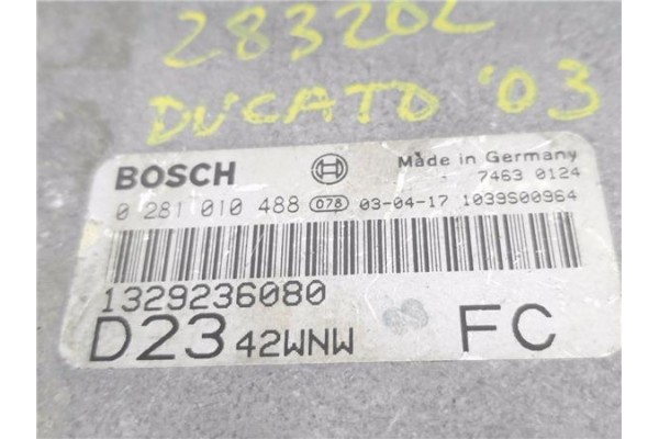 Recambio de centralita para fiat ducato furgón (244) 2.3 jtd referencia OEM IAM 1329236080 0281010488 