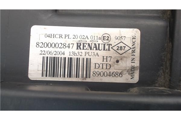 Recambio de faro delantero dcho para renault laguna ii (bg0) referencia OEM IAM 8200002847 89004686 
