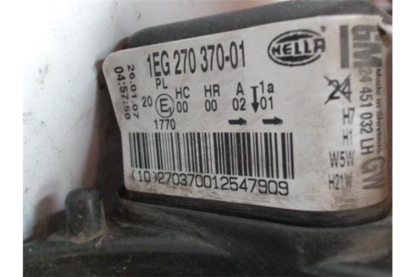 Recambio de faro delantero izquierdo para opel astra h twintop 1.6 referencia OEM IAM 1216561  