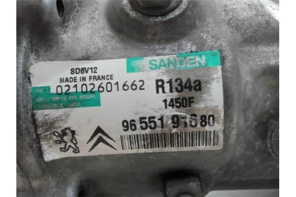Recambio de compresor aire acond. para citroen c3 1.6 16v hdi referencia OEM IAM 9655191680 02102601662 6453GZ , PEUGEOT | 6453J