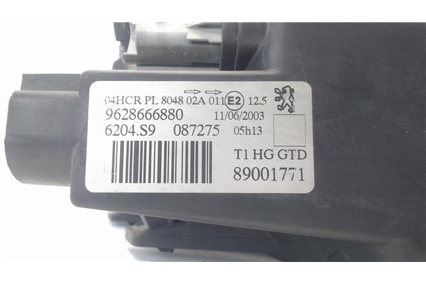 Recambio de faro delantero izquierdo para peugeot 206 referencia OEM IAM 9628666880 6204S9 