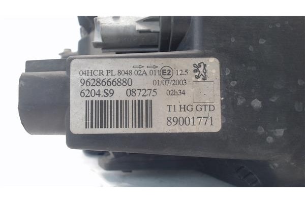 Recambio de faro delantero izquierdo para peugeot 206 referencia OEM IAM 9628666880 6204S9 
