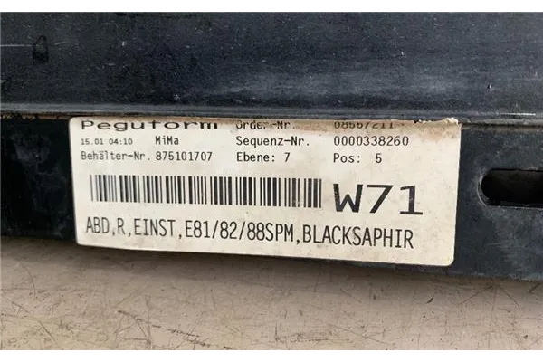 Recambio de spoiler talonera lat. derecha para bmw serie 1 berlina (e81/e87) 2.0 120d referencia OEM IAM 51777046348 51778037454