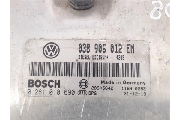 Recambio de centralita para seat ibiza (6l1) 1.9 sport rider referencia OEM IAM (038906012EM) (0281010690) 