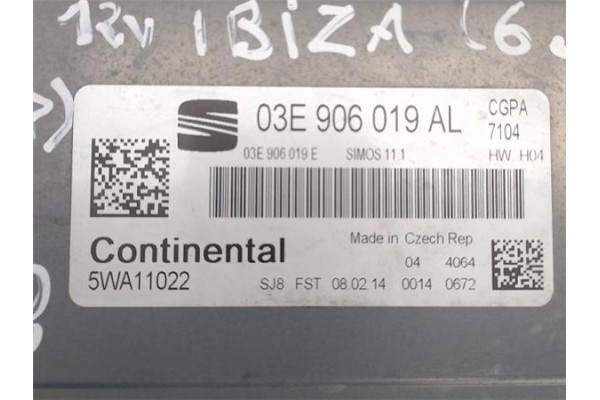 Recambio de centralita para seat ibiza sc (6j1) 1.2 emoción referencia OEM IAM (03E906019AL) (5WA11022) 