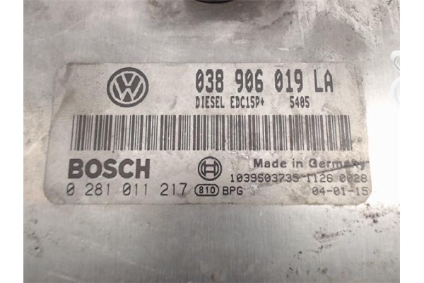 Recambio de centralita para seat cordoba berlina (6l2) 1.9 stylance referencia OEM IAM (038906019LA) (EDCP15P+) (V. 2876) (02810