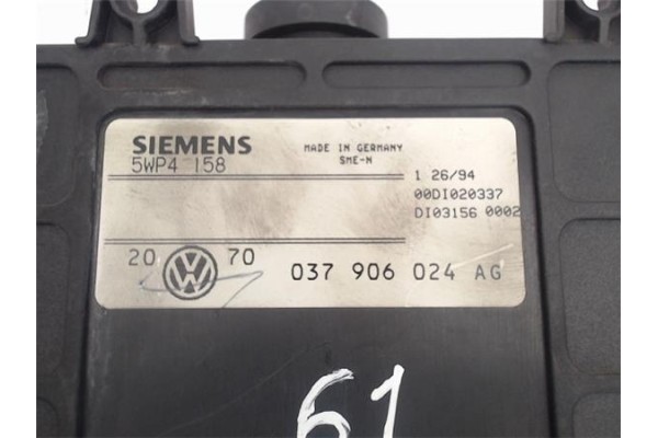 Recambio de centralita para seat toledo (1l) 2.0 base referencia OEM IAM 037906024AG/00DI020337 5WP4158/DI031560002 