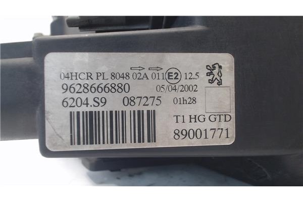 Recambio de faro delantero izquierdo para peugeot 206 referencia OEM IAM 9628666880 6204S9 
