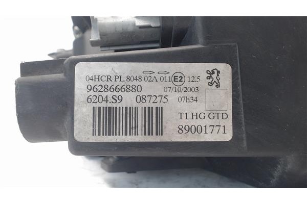 Recambio de faro delantero izquierdo para peugeot 206 referencia OEM IAM 9628666880 6204S9 