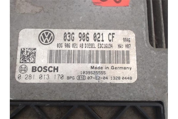 Recambio de centralita para volkswagen eos (1f7) 2.0 tdi referencia OEM IAM (03G906021CF) (0281013170) 