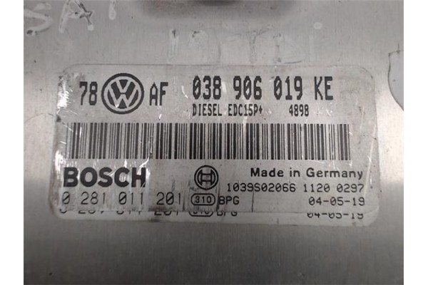 Recambio de centralita para volkswagen passat berlina (3b3) 1.9 comfortline referencia OEM IAM (038906019KE) (0281011201) 