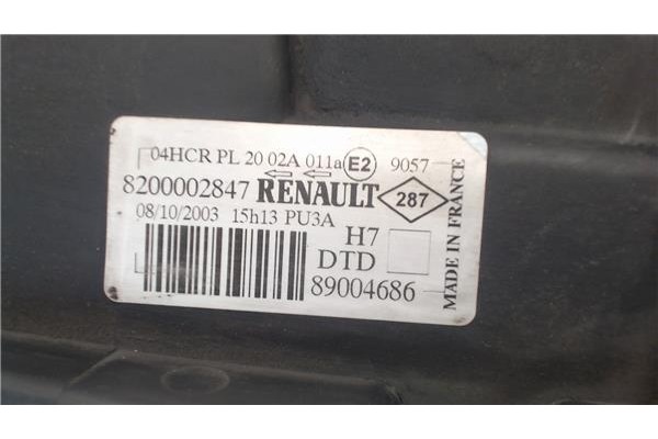 Recambio de faro delantero dcho para renault laguna ii (bg0) referencia OEM IAM 8200002847 89004686 
