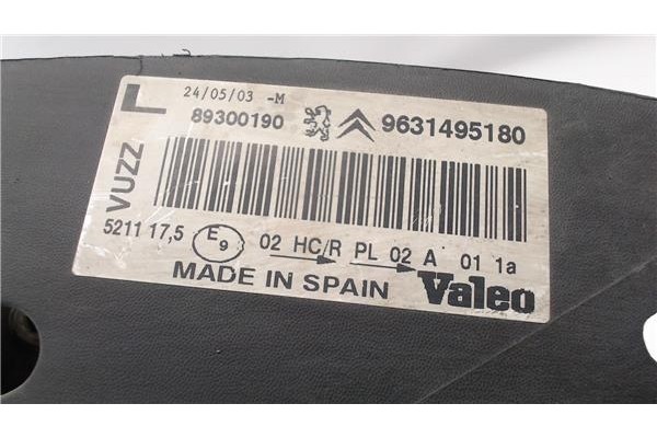 Recambio de faro delantero izquierdo para citroen xsara picasso referencia OEM IAM 89300190 9631495180 