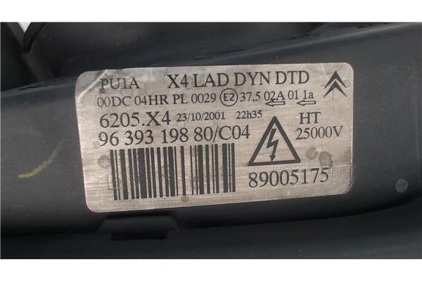 Recambio de faro delantero dcho para citroen c5 berlina referencia OEM IAM 9639319880 89005175 