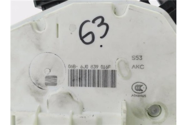 Recambio de cerradura puerta trasero derecha para seat ibiza berlina (6j5) 1.2 stylance / style referencia OEM IAM 6J0839016F  