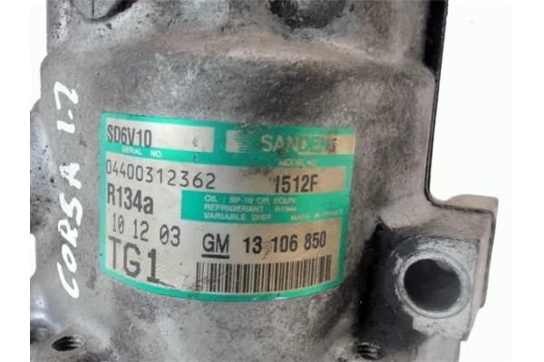 Recambio de compresor aire acond. para opel agila 1.3 enjoy referencia OEM IAM 13106850 1512F 13197538 , OPEL | 4706817 , OPEL |
