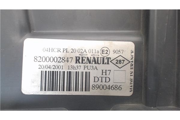 Recambio de faro delantero dcho para renault laguna ii (bg0) referencia OEM IAM 8200002847 89004686 