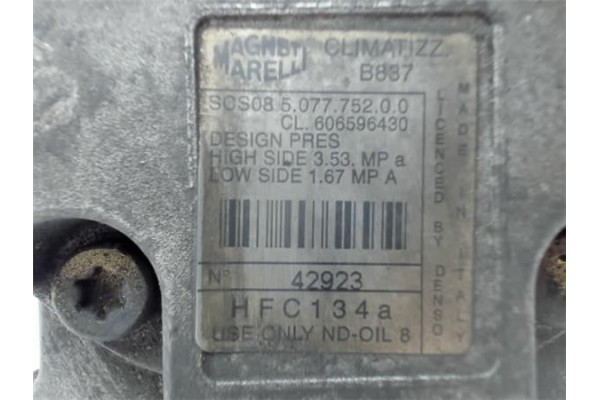 Recambio de compresor aire acond. para fiat bravo (182) 1.9 jtd 105 / 100 gt referencia OEM IAM 507775200  