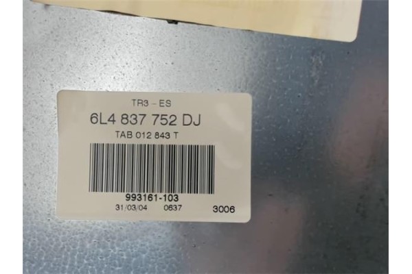 Recambio de elevalunas electrico delantero derecho para seat ibiza (6l1) 1.4 stylance referencia OEM IAM 6L4837752DJ 6L4837756N 