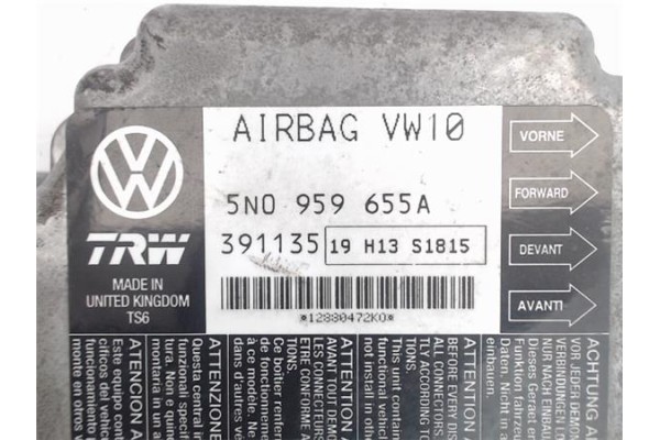 Recambio de centralita airbag para volkswagen passat berlina (3c2) 2.0 tdi 16v referencia OEM IAM 5n0959655a 15658301-B 