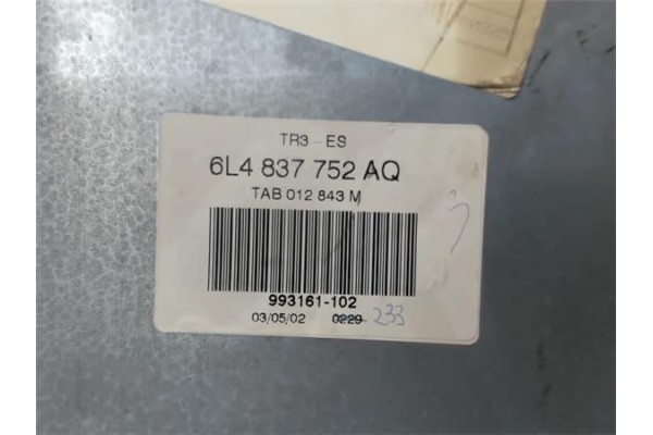 Recambio de elevalunas electrico delantero derecho para seat ibiza (6l1) 1.9 stella referencia OEM IAM 6L4839752AQ 6L4839756H 