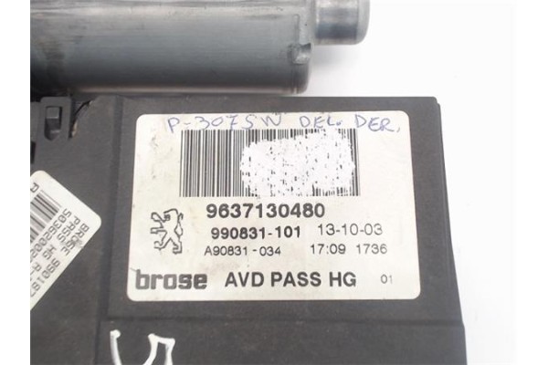Recambio de motor elevalunas delantero derecho para peugeot 307 break / sw (s1) referencia OEM IAM (9637130480) (990187-200) 