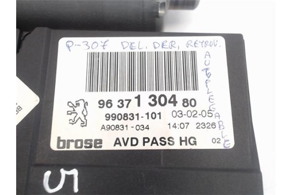 Recambio de motor elevalunas delantero derecho para peugeot 307 (s1) referencia OEM IAM (9637130480) (990187-201) 