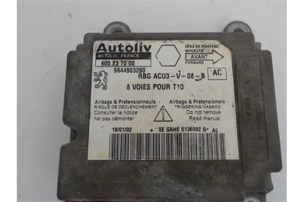 Recambio de centralita airbag para peugeot 206 1.4 i referencia OEM IAM 600237000  