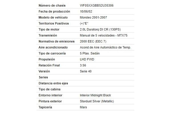 ford mondeo iii (b5y) del año 2002