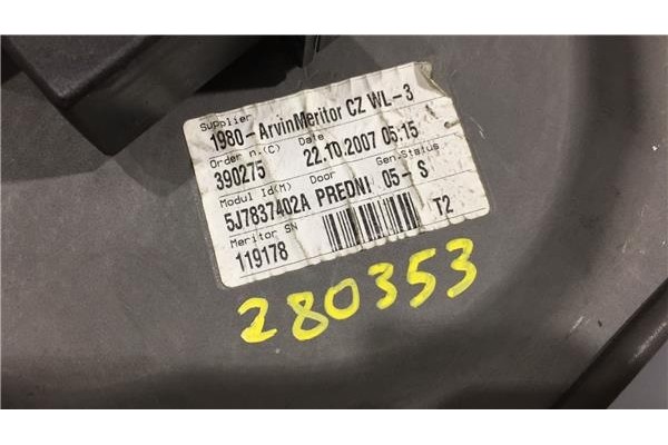 Recambio de mecanismo elevalunas delantero derecho para skoda roomster (5j7) 1.4 friend referencia OEM IAM 6Y2959801 5J7837402A 