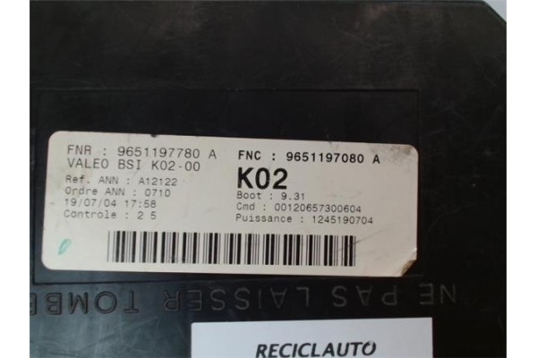 Recambio de centralita para peugeot 307 (3a/c) 2.0 hdi 90 referencia OEM IAM 9651197780A BSI K0200 