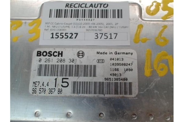 Recambio de centralita para peugeot 307 cc cabrio-coupé (s1) 1.6 referencia OEM IAM 9657036780 0261208301 