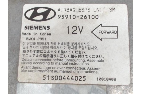 Recambio de centralita airbag para hyundai santa fe (sm) 2.0 crdi 4x4 referencia OEM IAM 9591023100 5WK42951 