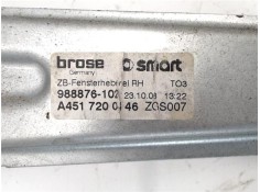 Recambio de mecanismo elevalunas delantero derecho para smart fortwo coupe 0.8 fortwo coupe cdi (33kw) (451.300) referencia OEM 