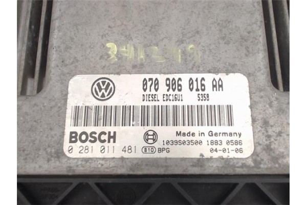 Recambio de centralita para volkswagen touareg (7la) 5.0 tdi v10 referencia OEM IAM 070906016AA 0281011481 