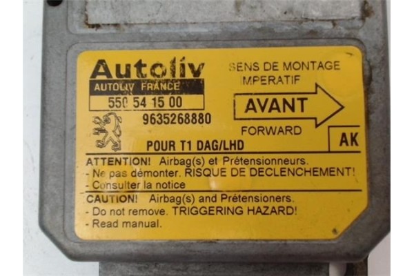 Recambio de centralita airbag para peugeot 206 referencia OEM IAM AUTOLIV 550541500 9635268880 