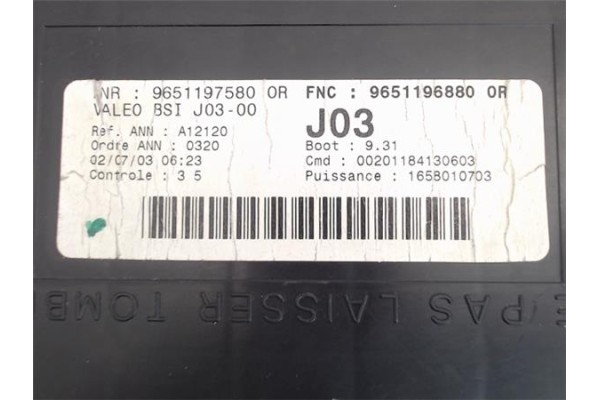 Recambio de centralita para peugeot 307 break (3e) 1.6 16v referencia OEM IAM 9651197580  
