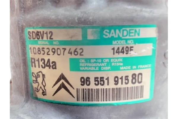 Recambio de compresor aire acond. para peugeot 307 break / sw (s1) 1.6 hdi 110 referencia OEM IAM 9655191580 SD6V121449F 