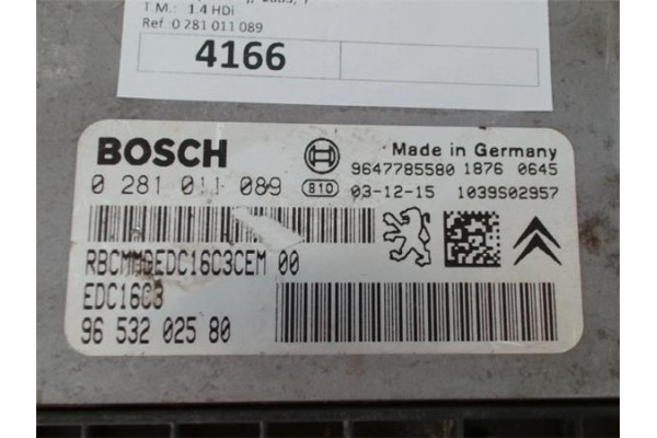 Recambio de centralita para peugeot 206 sw 1.4 hdi referencia OEM IAM 9653202580 0281011089 