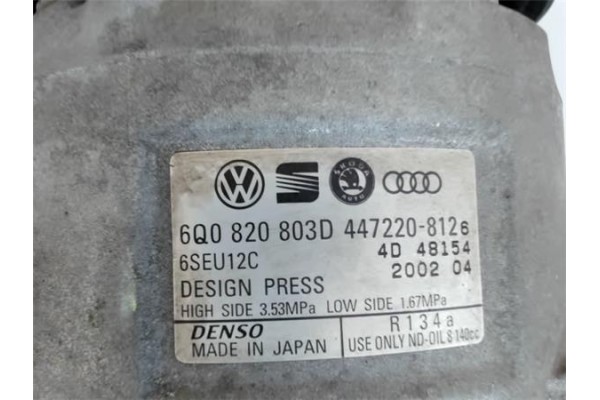 Recambio de compresor aire acond. para seat ibiza (6l1) 1.9 sdi referencia OEM IAM 6Q0820803D 447220812 